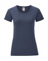 Dames T-shirt Iconic Fruit of the Loom 61-432-0 Heather Navy